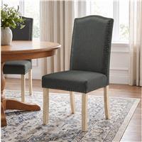 Nailhead High Back Dining Chairs Wooden Legs