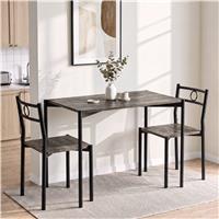 Breakfast 2 Seater Dining Table and Chairs - Dark Wood