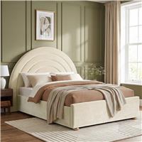 Arch Plush Velvet Ottoman Storage Bed Frame