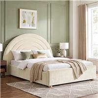 Arch Plush Velvet Ottoman Storage Bed Frame