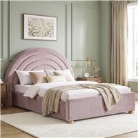Arch Plush Velvet Ottoman Storage Bed Frame