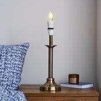 Fluted Candlestick Antique Brass Table Lamp Base Bronze