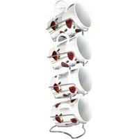 Set of 4 Poppy Mugs with Rack Red / White