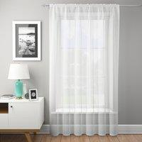 Dotty White Slot Top Single Voile Panel White