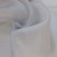 By the Metre Silver Organza Fabric White