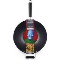 Ken Hom Excellence Non-Stick Carbon Steel Wok with Helper Handle, 35cm
