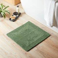 Super Soft Reversible Woodland Fern Square Bath Mat Green