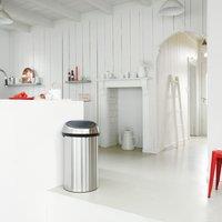 Brabantia Touch Matt Steel Bin, 60L Silver