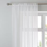 Aspen White Sheer Slot Top Single Voile Panel White