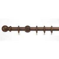 Universal Fixed Wooden Curtain Pole with Rings