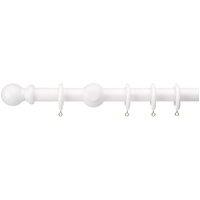 Universal Wooden Curtain Pole Dia. 35mm White