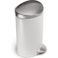 simplehuman White 6 Litre Semi Round Bin