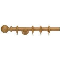 Ashton Fixed Wooden Curtain Pole with Rings