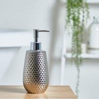 Silver Hammered Effect Soap Dispenser