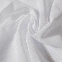 By the Metre White Linen Look Fabric White