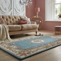 Lotus Premium Aubusson Rug Blue