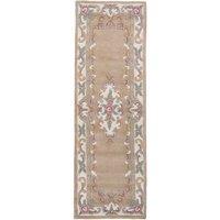 Lotus Premium Aubusson Runner Brown/White