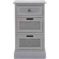 Lucy Cane 3 Drawer Bedside Table Grey
