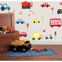 Transport Wall Stickers Red/Blue/Yellow/Orange
