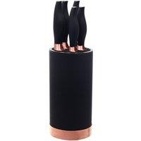 The Kitchen Black & Copper 5 Piece Knife Block Set