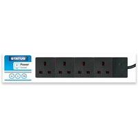 Status Black 4-way 2 Metre Extension Socket