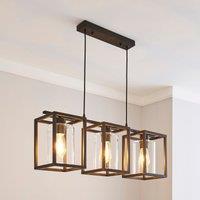 London Industrial 3 Light Bronze Diner Ceiling Fitting White