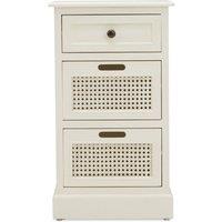 Lucy Cane 3 Drawer Bedside Table Natural (White)