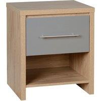 Seville 1 Drawer Bedside Table Grey