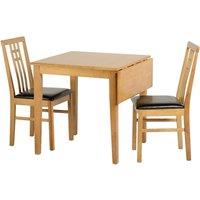 Vienna Square Flip Top Dining Table with 2 Chairs Brown