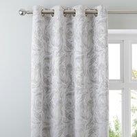 Diablo Marble Silver Eyelet Curtains Silver