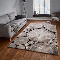 Beige and Black Woodland 6318 Rug