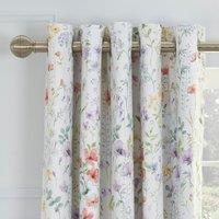 Dorma Botanical Wildflower Blackout Eyelet Curtains White