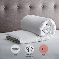 Fogarty Anti Bacterial White Goose Feather and Down 15 Tog Duvet White
