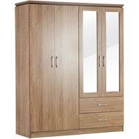 Charles 4 Door Wardrobe, Mirrored