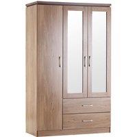 Charles Triple Wardrobe, Mirrored