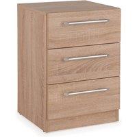 Holborn 3 Drawer Bedside Table, Light Wood