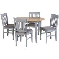 Oxford Oval Extendable Dining Table with 4 Chairs, Grey