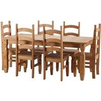 Corona Rectangular Dining Table with 6 Chairs Brown