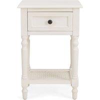Lucy Cane 1 Drawer Bedside Table White