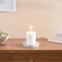 Essentials White Pillar Candle, 7cm x 10cm White