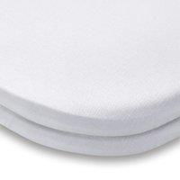 Pack of 2 Jersey White Fitted Crib Sheets White