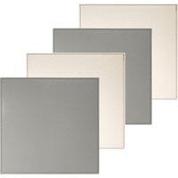 Set of 4 Cream & Grey Reversible Square Placemats