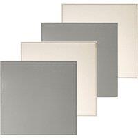 Set of 4 Cream & Grey Reversible Coasters