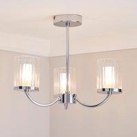 Mavia 3 Light Glass Bathroom Ceiling Fitting Silver