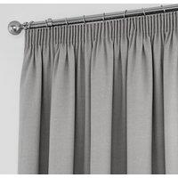 Tyla Silver Blackout Pencil Pleat Curtains Silver