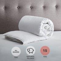Fogarty White Duck Feather and Down All Seasons Duo 15 Tog Duvet White