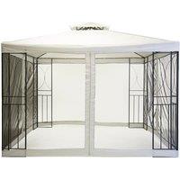 Steel 3m x 3m Cream Gazebo with Fly Screen