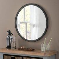 Yearn Classic Round Wall Mirror, Black Black