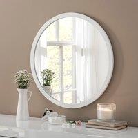 Yearn Classic Round Wall Mirror, White White