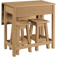 Corona Rectangular Drop Leaf Dining Table with 2 Chairs, Pine